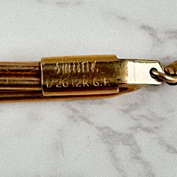 Swank 12K GF Tie Clip with Chain - Picture 8 of 8